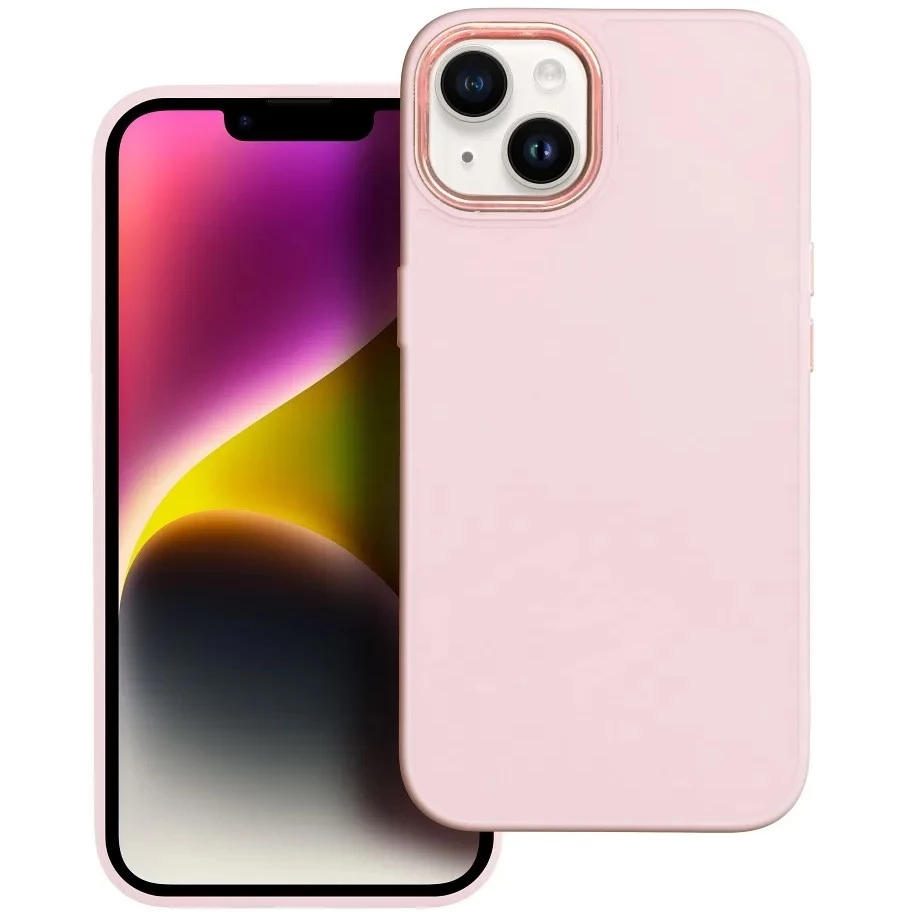 ZONE Frame Case szilikon tok fémhatású kamera keret Xiaomi Redmi Note 13 4G rózsaszín