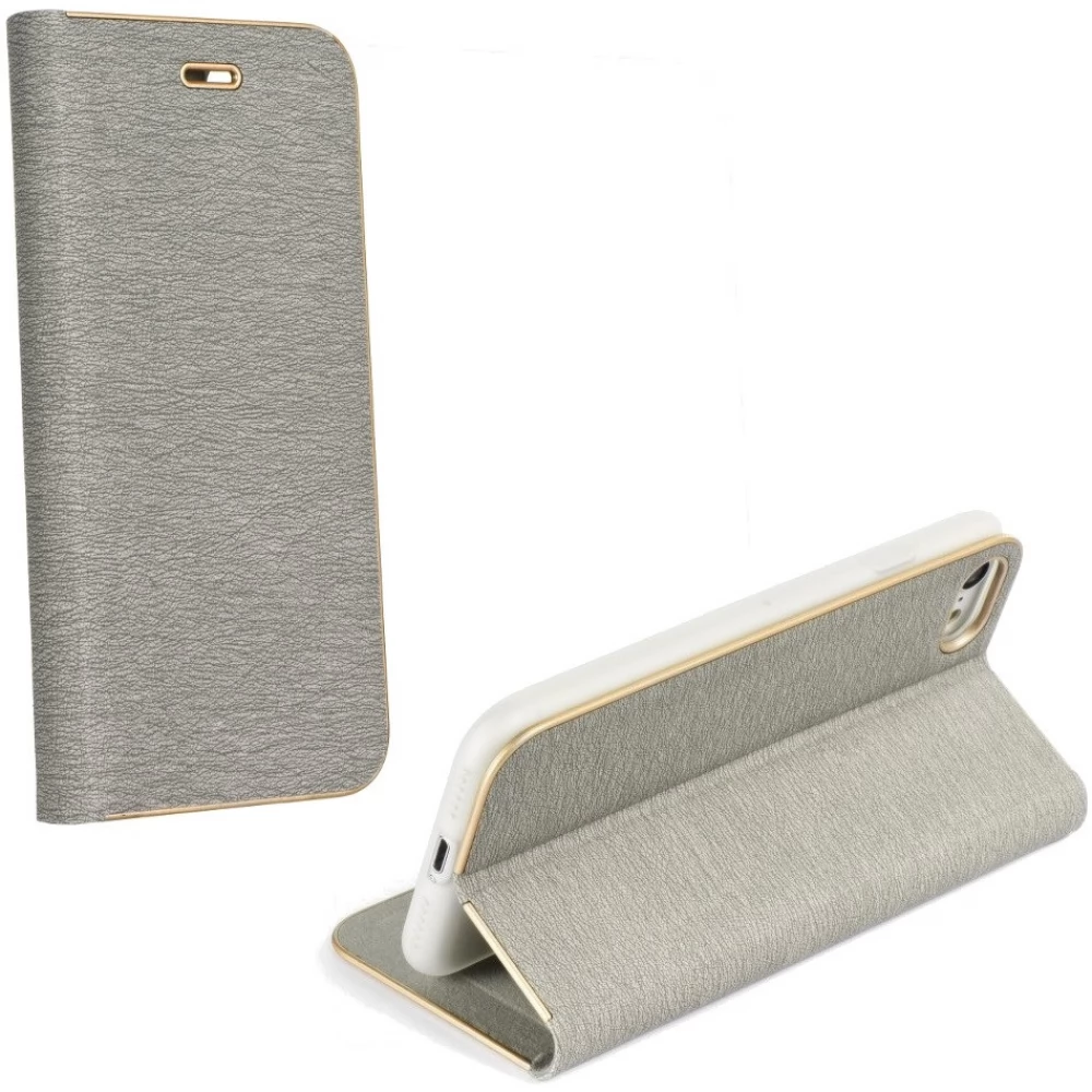 ZONE Luna Book oldalra nyitható tok Xiaomi Redmi Note 13 Pro 5G / Poco X6 5G ezüst