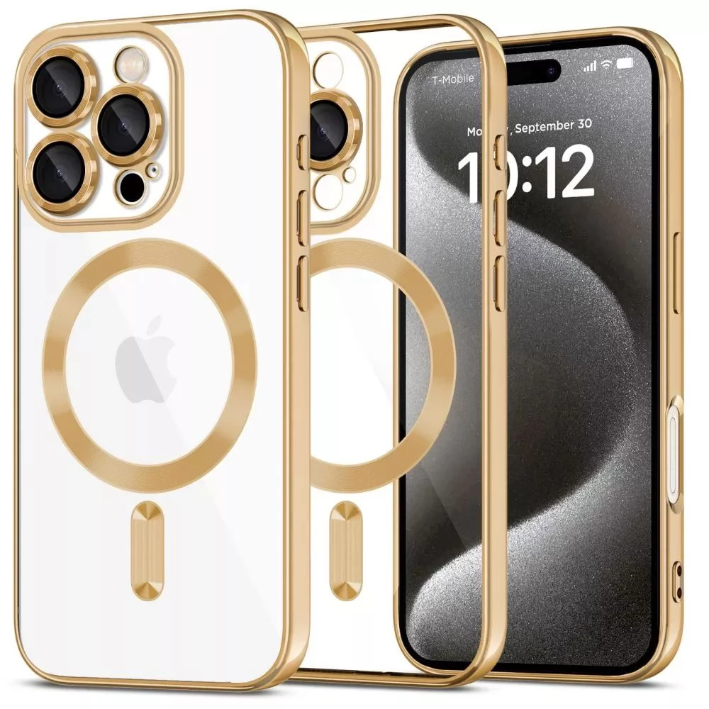 ZONE Magflex Magsafe műanyag hátlaptok Apple iPhone 16 Pro Max arany-átlátszó