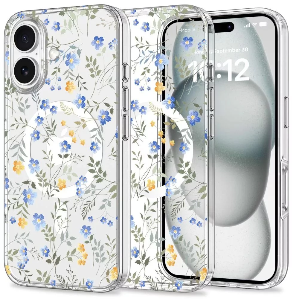 ZONE MagMood Magsafe Spring Flowers hátlaptok iPhone 16 átlátszó-virágos