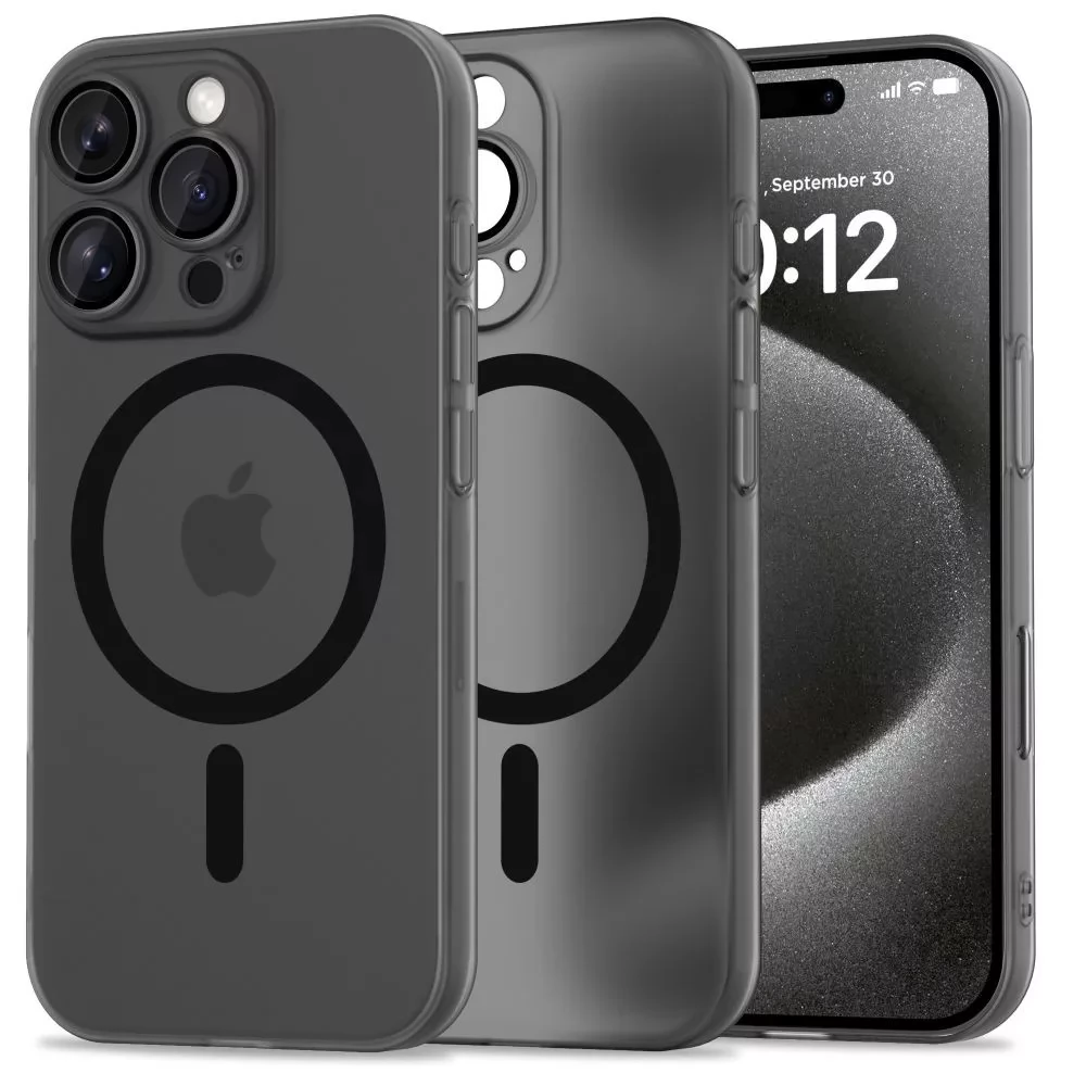 ZONE Magslim Magsafe műanyag hátlaptok Apple iPhone 16 Pro Max fekete-átlátszó