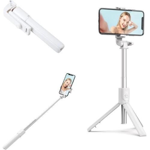 ZONE Prémium selfie bot R1 19-70cm 360°-ban forgatható exponáló gomb/bluetooth fehér