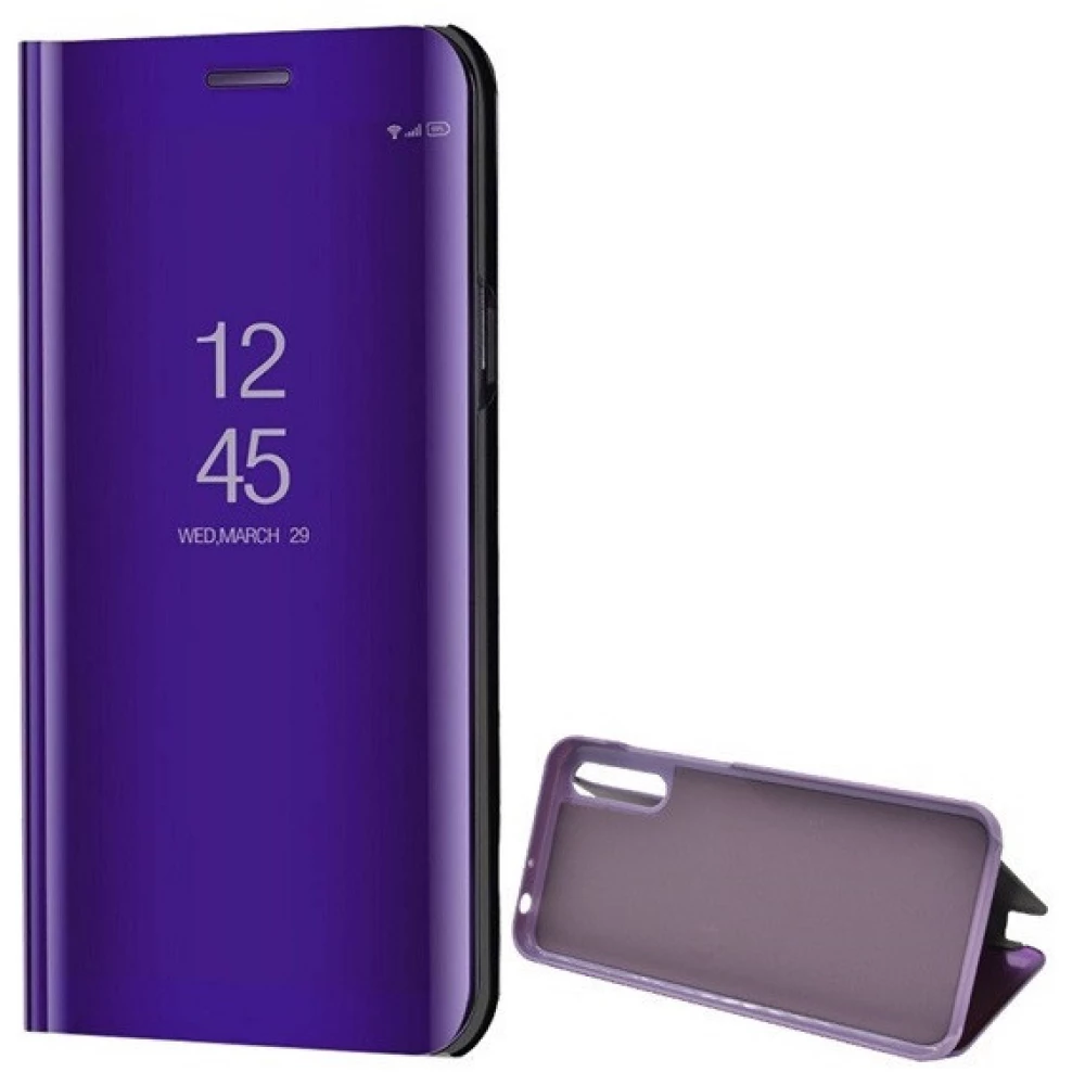 ZONE Smart View Cover Oldalra nyíló tok hívás mutatóval Huawei Y8p lila