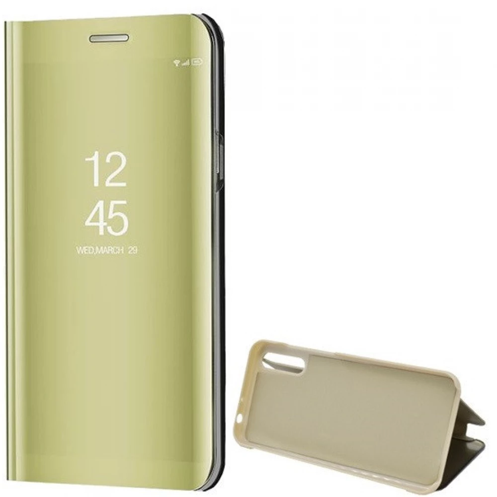 ZONE Smart View Cover Oldalra nyíló tok hívás mutatóval Huawei Y8p arany