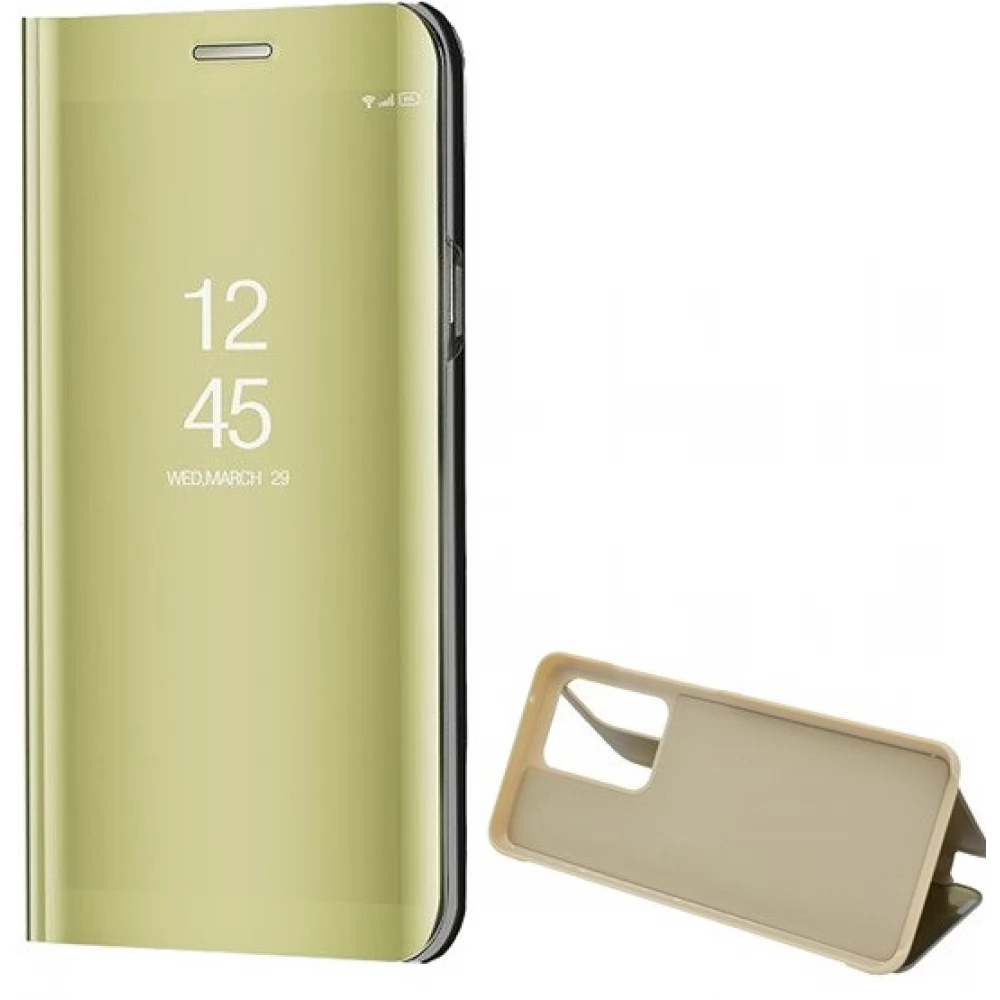 ZONE Smart View Cover oldalra nyíló tok hívás mutatóval Samsung Galaxy S20 Ultra 5G SM-G988 arany (utángyártott)
