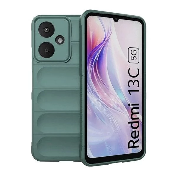 ZONE Szilikon tok 3D mintás Xiaomi Redmi 13C 5G sötétzöld