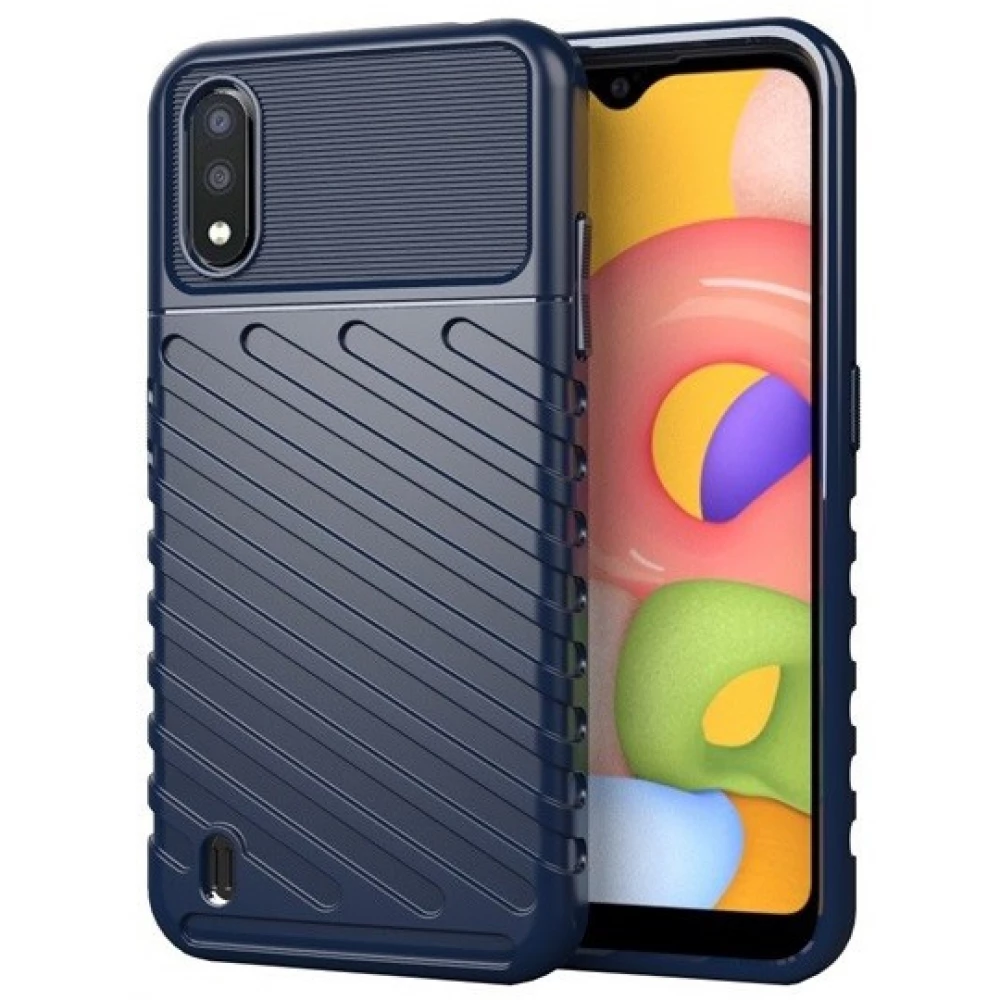ZONE Szilikon tok domború csíkos minta Note 9 5G sötét kék