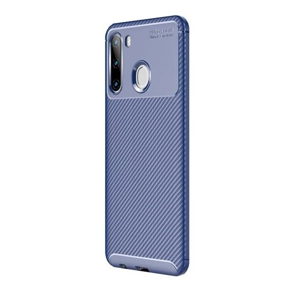 ZONE Szilikon tok karbon minta Samsung Galaxy A21 kék