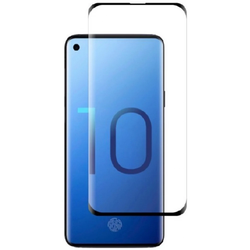 ZONE Tempered Glass Kijelzővédő fólia (íves részre is) Samsung Galaxy S10 Plus fekete