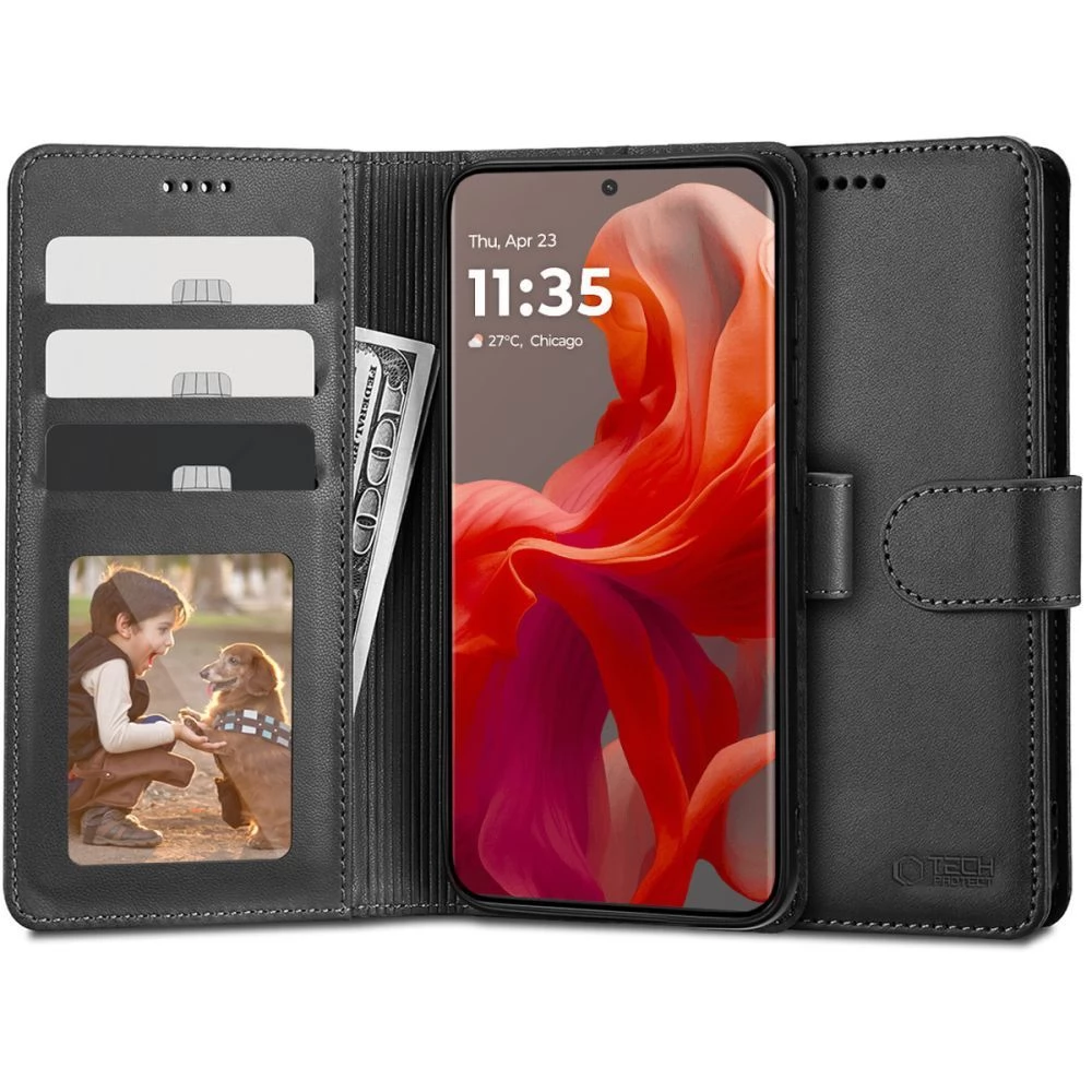 ZONE TP Wallett oldalra nyitható tok mágnes csattal Motorola Moto G85 fekete