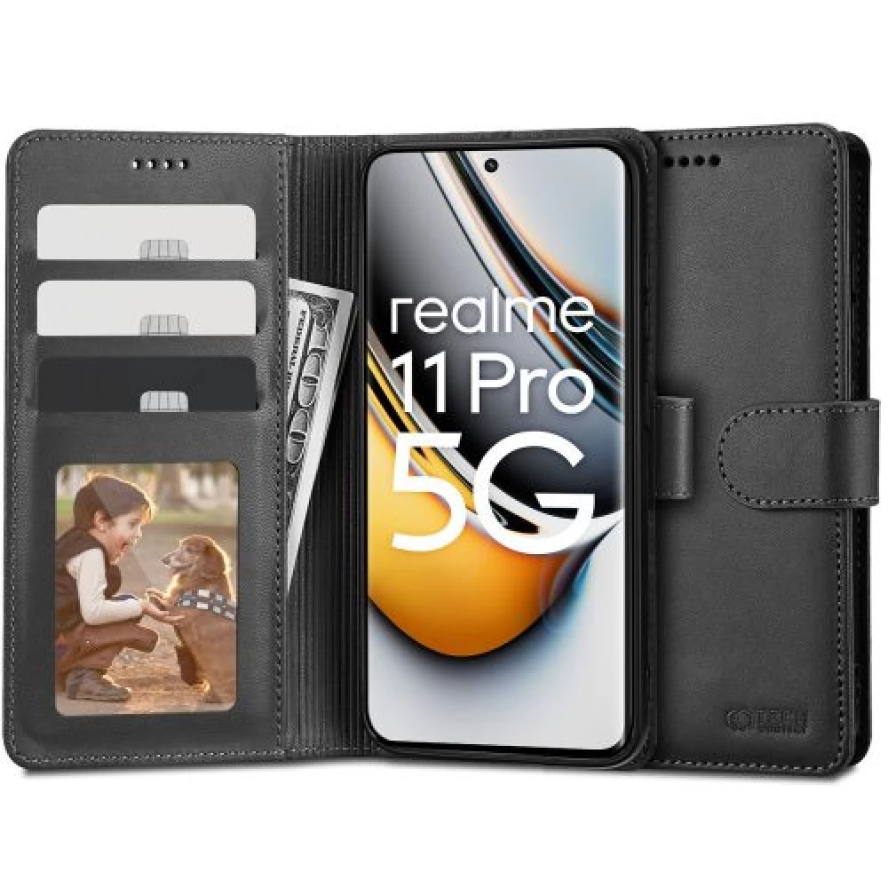 ZONE TP Wallett oldalra nyitható tok mágnes csattal Realme 11 Pro / 11 Pro Plus fekete