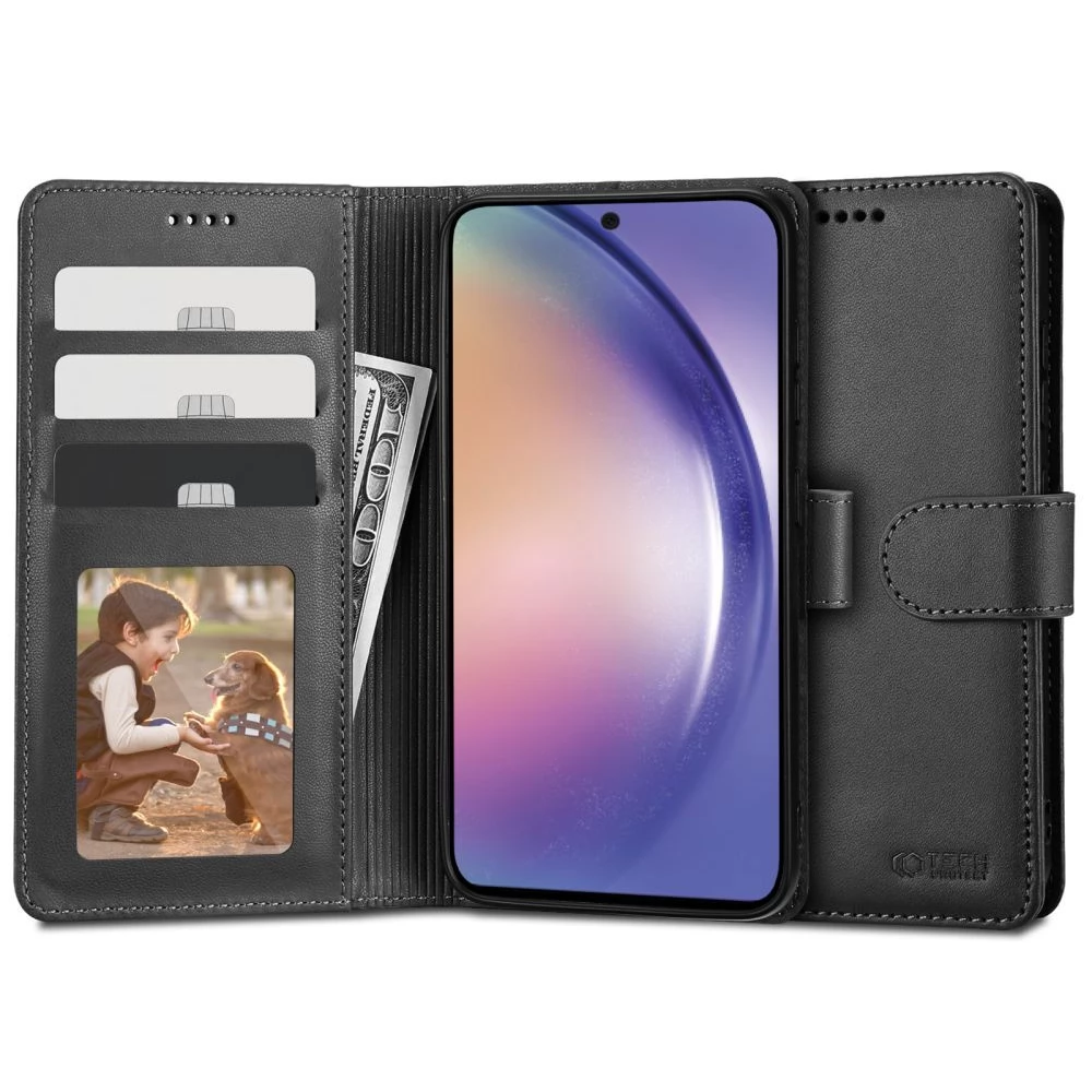 ZONE TP Wallett oldalra nyitható tok mágnes csattal Samsung Galaxy A55 5G fekete