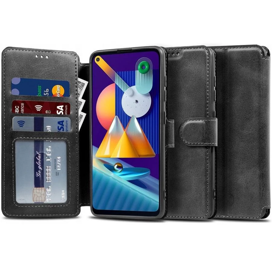 ZONE TP Wallett oldalra nyitható tok mágnes csattal Samsung Galaxy M23 5G fekete