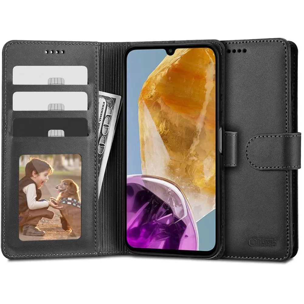 ZONE TP Wallett oldalra nyitható tok mágnes csattal Samsung Galaxy M15 5G fekete