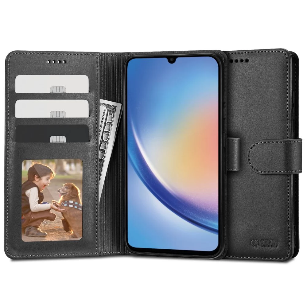 ZONE TP Wallett oldalra nyitható tok mágnes csattal Samsung Galaxy S24 fekete
