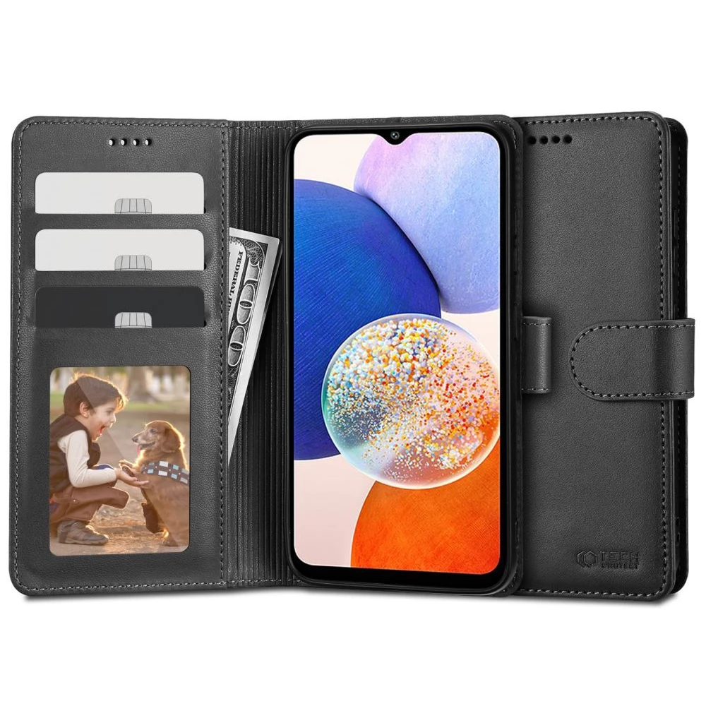 ZONE TP Wallett oldalra nyitható tok mágnes csattal Samsung Galaxy A15 4G / A15 5G fekete