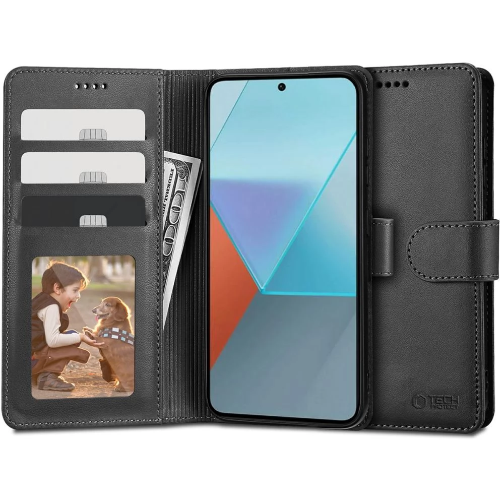 ZONE TP Wallett oldalra nyitható tok mágnes csattal Xiaomi Redmi Note 13 4G fekete