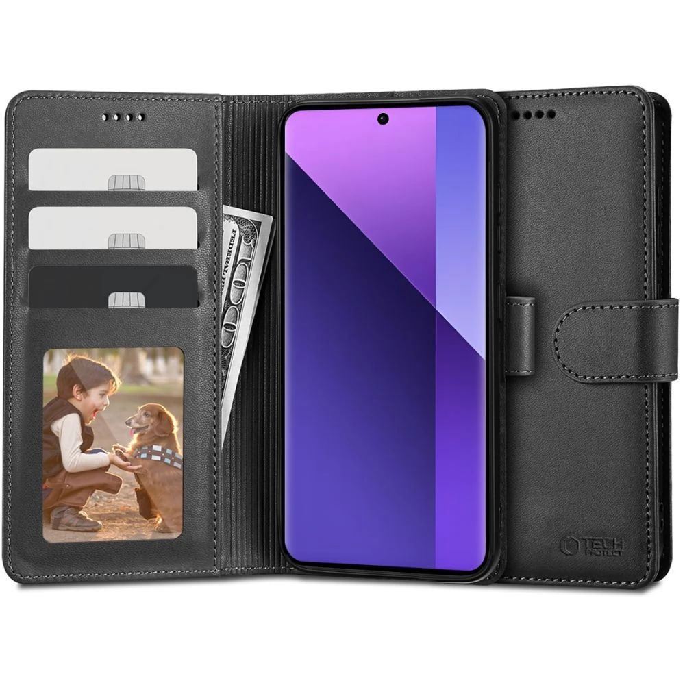 ZONE TP Wallett oldalra nyitható tok mágnes csattal Xiaomi Redmi Note 13 Pro Plus 5G fekete
