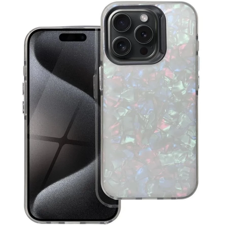 ZONE Tutti-Frutti műanyag hátlap szilikon kerettel kristály mintás iPhone 7 / 8 / SE (2020) / SE (2022) ezüst-fekete