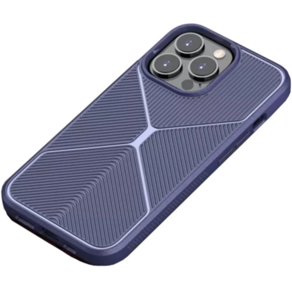 ZONE X-Line szilikon tok matt csíkos minta iPhone 13 Pro kék