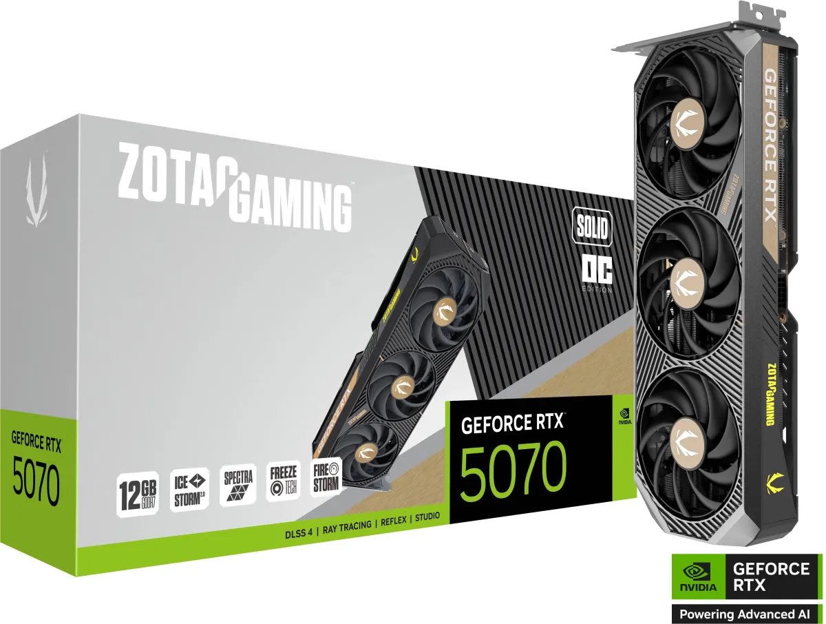 ZOTAC ZT-B50700J-10P SOLID OC GeForce RTX 5070 12GB GDDR7 DLSS4