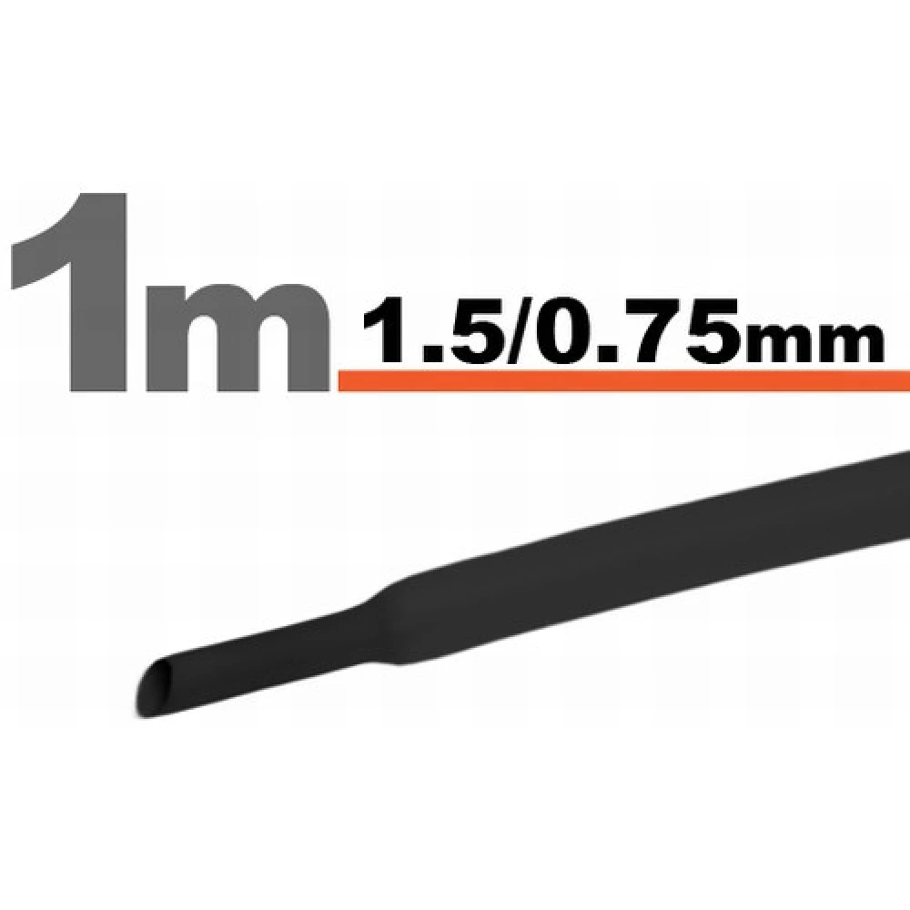 Zsugorcső Fekete 1m 11019F