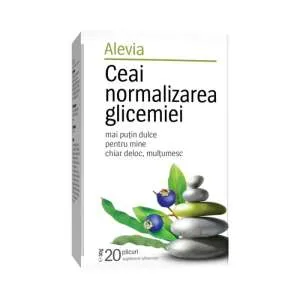 Vércukorszint normalizáló tea, 20 tasak, Alevia